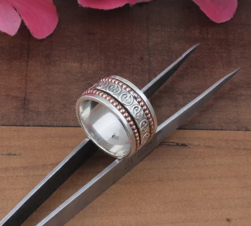 Miniatura 33 de Boho Spinner Ring, Mothers Day Gift, Silver 925 Women Ring, Sterling Silver 925 Ring, Fidget Spinner Ring,Women Silver Anxiety Ring