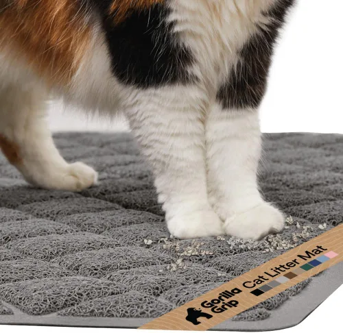 Miniatura 56 de Gorilla Grip - Tapete para atrapar la arena del arenero de gatos, 100% impermeable, fácil de limpiar, respaldo texturizado, suelos más limpios, se