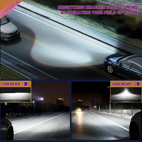 Miniatura 6 de Compatible con DODGE RAM 1500 2500 3500 2003 2004 2005 Bombilla de luz 9007/hb5 haz alto Luz baja, Paquete de 4