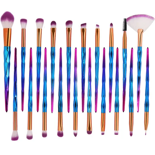 Miniatura 10 de MELADY Conjunto de brochas de maquillaje, 20 piezas, multifuncionales, para polvo cosmético, base, sombra de ojos, delineador de ojos, labios, rosado