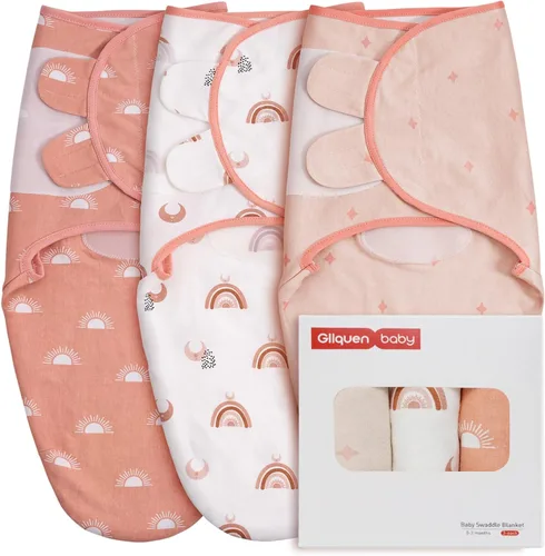 Miniatura 17 de GLLQUEN BABY Sacos de Dormir Envolventes Orgánicos para Recién Nacidos - Envolturas para Bebés de 0-3 Meses, Paquete de 3 Sacos Envolventes