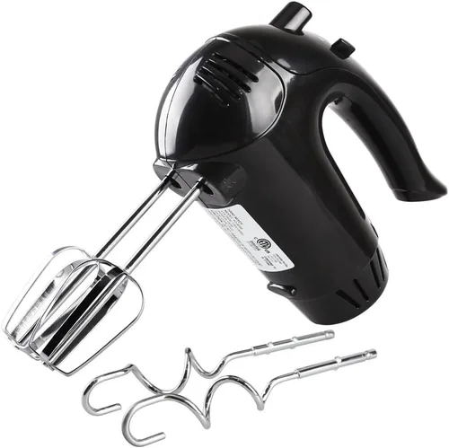 Batidora de mano eléctrica con gancho para batidor y masa, mezclador de cocina de 5 velocidades ajustables, batidora de mano de expulsión de un solo