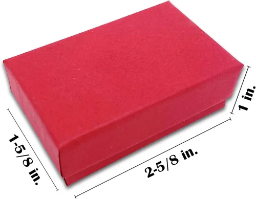 Miniatura 76 de TheDisplayGuys - Paquete de 25 cajas de cartón rellenas de algodón #33 para joyas, color rojo mate (3.5 x 3.5 x 1.0 pulgadas), para envío