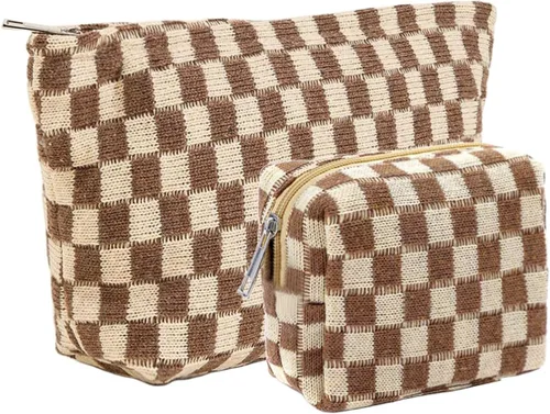 Miniatura 24 de 2 mini bolsas de maquillaje, pequeñas bolsas de maquillaje para bolso, bolsa de cosméticos con bolsillos deslizantes, pequeña bolsa de aseo de viaje