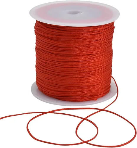Miniatura 14 de TONIFUL 1 mm x 100 yardas de cordón de nailon blanco satinado para hacer pulseras, cordón de macramé cola de ratón, cordón de cuentas a granel