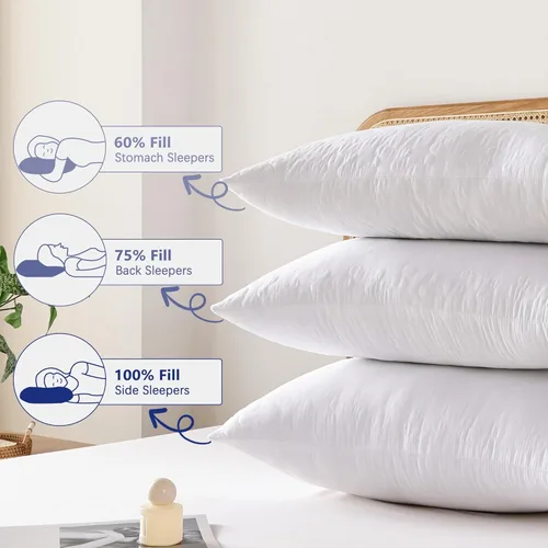 Miniatura 6 de Shatex Almohada extra firme tamaño King de 34 x 20 pulgadas, almohada de cama con inserto ajustable que proporciona un apoyo más fuerte