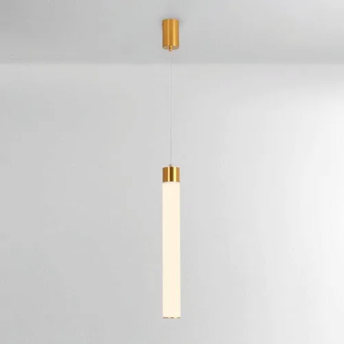 Miniatura 9 de Lámpara colgante de metal de tubo largo para isla de cocina, lámpara colgante de acrílico blanco, moderna de 6000 K, luces colgantes para bar