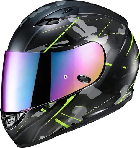 Miniatura 8 de VCOROS Casco de motocicleta, visera de repuesto para casco HJC HJ-09 CL-15 CL-17 CL-16 CL-SP AC-12 FS-10 CS-R1 IS-16 CS-R2 Shield Arcoíris