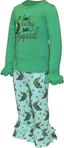 Miniatura 2 de Unique Baby Girls 2pc Matching Outfit For Every Holiday Ruffled Long Sleeve Legging Sets 2