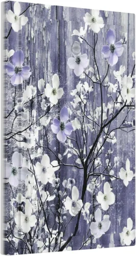 Miniatura 82 de Cubierta de interruptor de luz de 3 cuadrillas con diseño de flores azules púrpuras, cubierta de placa de pared de triple palanca, arbustos florales
