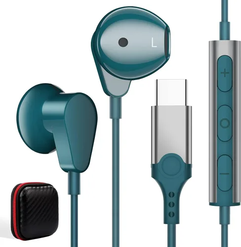Miniatura 8 de ACAGET Auriculares USB tipo C para Samsung Galaxy S26 Ultra S25 S24 FE S23 S22 Z Fold 6 Flip 5 Auriculares estéreo de alta fidelidad con micrófono