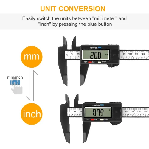 Miniatura 2 de Calibre digital, calibre Sangabery de 0 a 6 pulgadas con pantalla LCD grande, función de apagado automático, herramienta de medición de conversión
