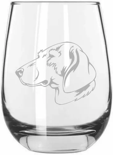 Miniatura 394 de Sakhalin Husky Dog - Copa de vino grabada personalizada de 15.25 onzas sin tallo
