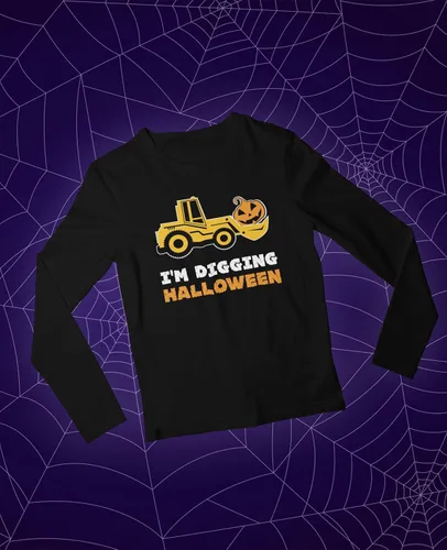 Miniatura 4 de Camisetas de Halloween con texto en inglés "I'm Digging para niños