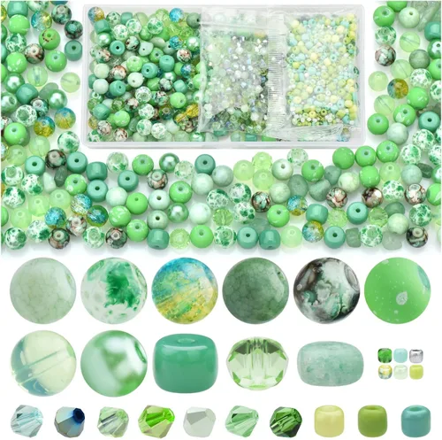 Miniatura 11 de Rired 27 Kit de Pulseras de Cuentas de Manualidades Surtidas, Cuentas Azul Columbia Incluyendo 7 Tipos de Cuentas Redondas/Cuentas de Pony