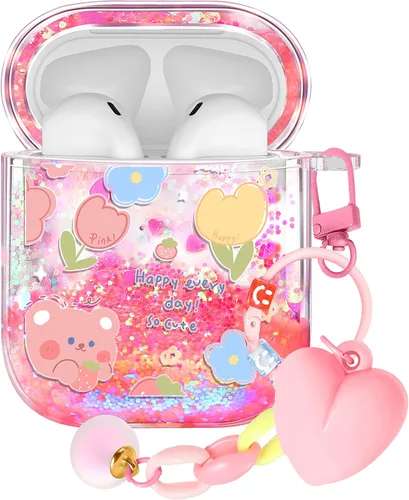 Miniatura 25 de Funda para Apple para Airpods 4 Case 2024 - Arena Movediza Líquida Arte Artístico Estético Funda Mujer Chica Mujeres Brillante Brillo Purpurina