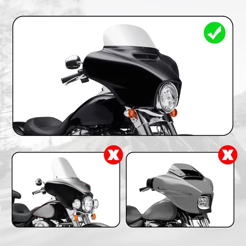 Miniatura 5 de TCT-MOTORPARTS Carcasa Exterior de Plástico ABS en Negro Vivo para Harley Touring Street Glide Electra Glide Classic FLHT Tri Glide 2014-2023 Vivid