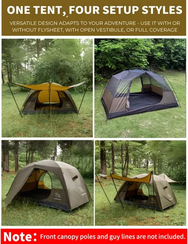 Miniatura 6 de Camping Tent 2 Person,Ultra Large Capacity, Lightweight 3 Season Backpacking Tent 2 Person, 20D Nylon/Taffeta PU3000mm, Free Standing, Ideal for