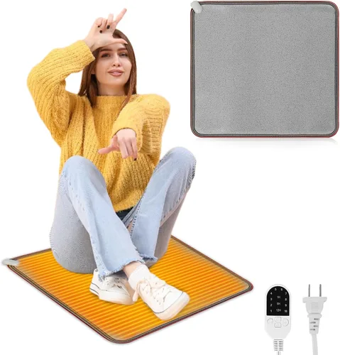 Miniatura 15 de Calentador térmico de PVC de 110 V para calentador de pies debajo del escritorio, 31.5 x 20 pulgadas, almohadilla térmica eléctrica de ahorro