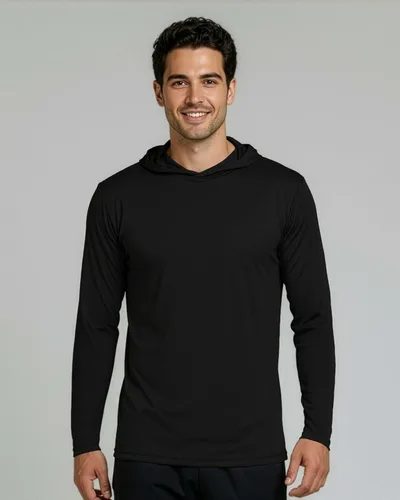 Miniatura 2 de Paquete de 3 Sudadera con capucha deportiva para hombre de ajuste seco con absorción de humedad y manga larga