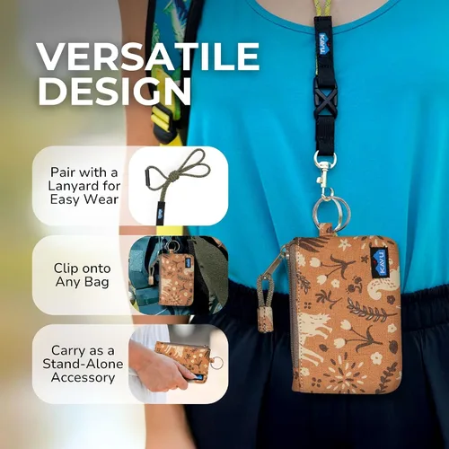 Miniatura 37 de KAVU Stirling Cartera delgada de lona de algodón con cremallera de doble cara