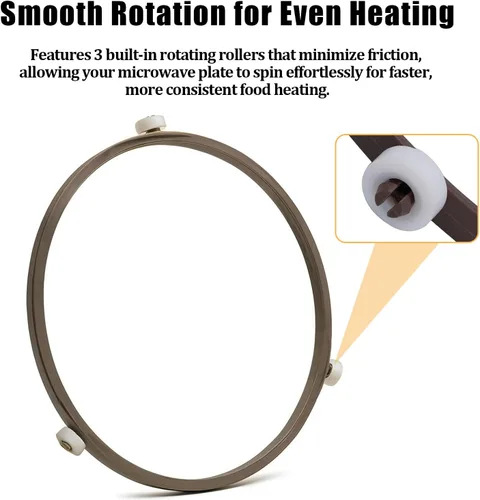 Miniatura 3 de Anillo de reemplazo para plato giratorio de microondas de 7 pulgadas, piezas de repuesto para girar microondas con 3 rodillos suaves, ajuste