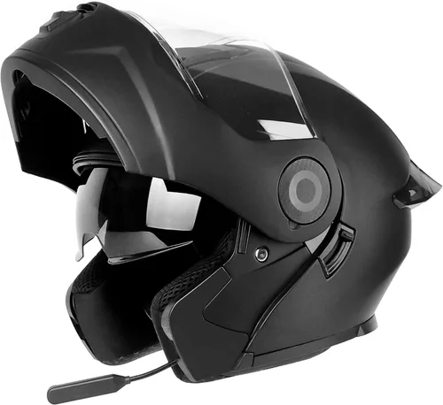 Miniatura 4 de GDM Raptor Modular Bluetooth Casco de motocicleta abatible, negro mate