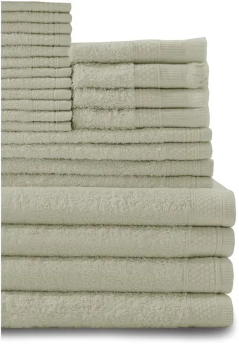 Miniatura 13 de Baltic Linen Juego de toallas de 100 % algodón, 4 toallas de baño, 4 toallas de mano, 4 puntas de los dedos con flecos, 12 toallas pequeñas