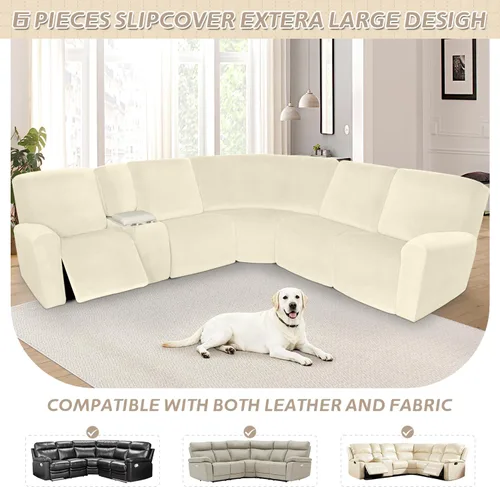 Miniatura 316 de Arfntevss Fundas de sofá seccional reclinable de terciopelo, Funda de sofá seccional de esquina para sofá reclinable, Funda elástica suave