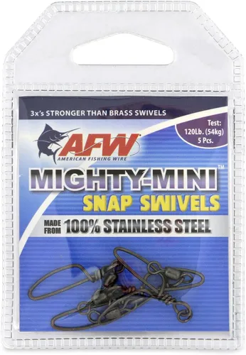 Miniatura 39 de American Fishing Wire Mighty Mini grúa giratoria, línea de pesca esencial, equipo de pesca compacto, giro de agua salada, giro de acero inoxidable