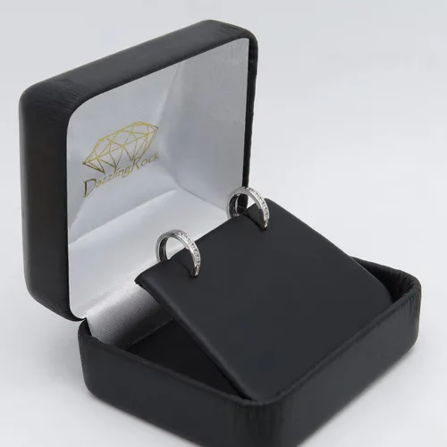 Miniatura 3 de Dazzlingrock Collection - Pendientes de aro pequeños de 0.433 in, plata de ley (0.15 quilates)