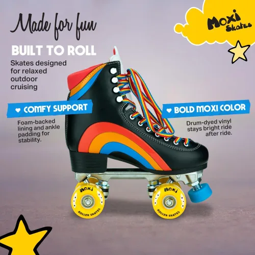Miniatura 3 de Moxi Rainbow Rider - Patines de ruedas para mujer, hermosos, duraderos, de apoyo con forro acolchado, una placa resistente y ruedas suaves