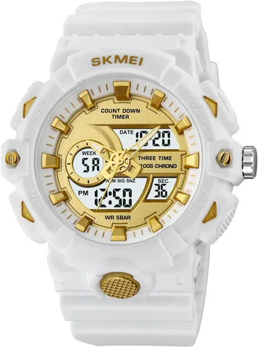 Miniatura 18 de FANMIS Reloj deportivo de cuarzo digital multifunción militar para hombre, impermeable, con alarma, LED, azul