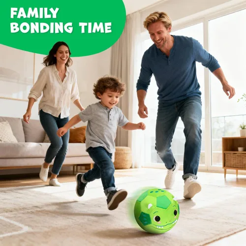 Miniatura 8 de JoyCat Pelota de fútbol silenciosa para niños pequeños de 1 a 3 años, pelota de fútbol de felpa suave de dinosaurio para bebés, regalos para niños