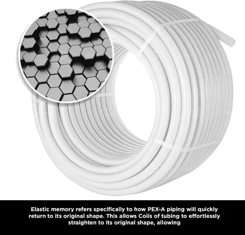 Miniatura 5 de Pex-A Tubing 1/2 pulgada x 100 pies, tubo de agua flexible de barrera de oxígeno para calefacción de suelo radiante hidrónico, bobina PEX