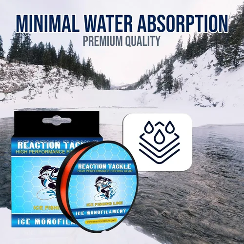 Miniatura 6 de Reaction Tackle Línea de pesca de monofilamento de hielo, línea de pesca en hielo de alto rendimiento con baja memoria, alta resistencia a