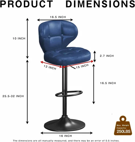 Miniatura 2 de Juego de 4 Taburetes de Bar, Sillas de Bar Giratorias Ajustables con Respaldo y Reposapiés, Modernos Taburetes de Altura de Mostrador Tapizados