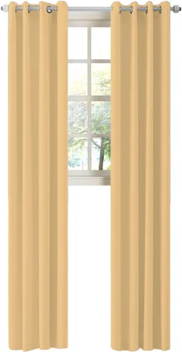 Miniatura 138 de LA PALMA Cortinas opacas con aislamiento térmico y ojales, para sala de estar, dormitorio, paquete de 2 paneles