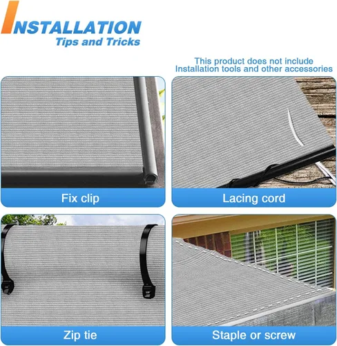 Miniatura 5 de TANG Rollo de tela de 8 x 20 pies para patio, cubierta de repuesto para toldo de pérgola, bloqueo de malla resistente a los rayos UV, parasoles
