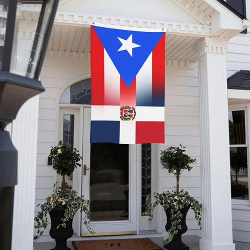 Miniatura 7 de Bandera de República Dominicana de Puerto Rico de 3 x 5 pies, 3 x 5 pies, nailon para exteriores e interiores, 3 x 5 pies, Fla gcon ojales de latón