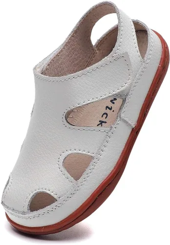 DADAWEN - Sandalias de pescador con correa de cuero para niña y niño (bebé, niño pequeño, niño grande)
