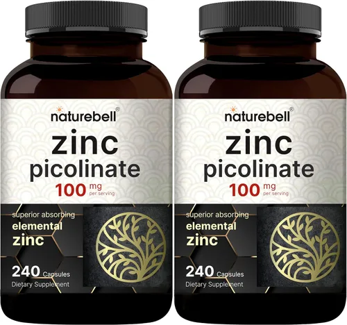 Miniatura 10 de Picolinato de zinc de alta potencia 100 mg – 240 cápsulas, forma biodisponible de zinc para apoyo inmunológico y salud de la piel – Sin OMG y gluten