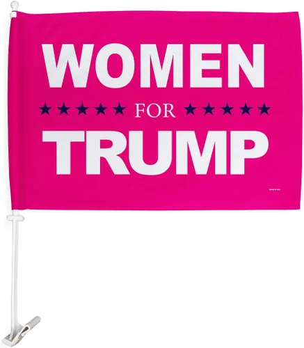 Miniatura 2 de Banderas americanas para Trump, para mujer, para decoración de ventanas, soporte de montaje pequeño Pro-Trump 2024 MAGA Bandera para Carros