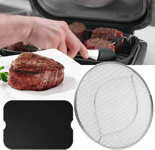 Miniatura 7 de Protector de salpicaduras de repuesto para freidora de aire Ninja Foodi FG551 Stainless Steel Splatter Screen Accessories for Ninja Foodi Smart XL