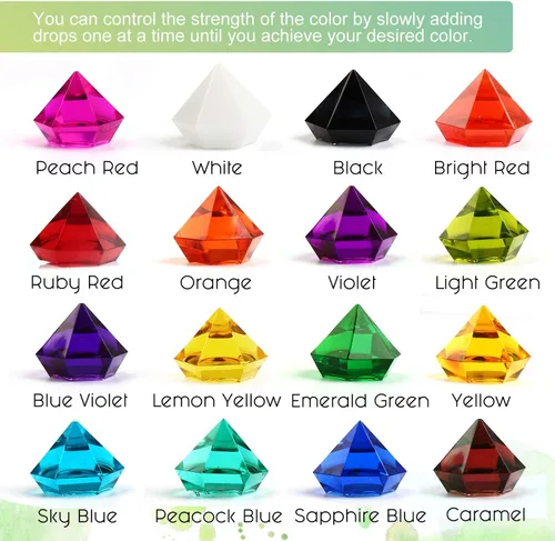Miniatura 3 de LET'S RESIN Tinte de resina epoxi, pigmento de resina epoxi translúcida de 15 colores, pintura de resinas concentradas sin olor de 0.35 oz cada una