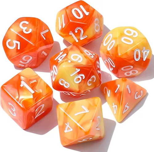 Miniatura 30 de CiaraQ DND - Juego de dados poliédricos con una bolsa de dados negra para juegos de mesa de rol D&D RPG MTG Rojo mezclado azul+purpurina