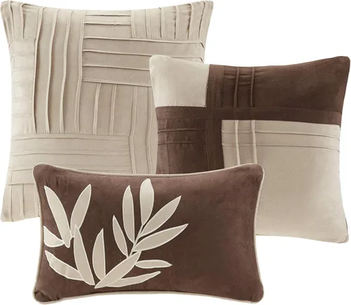 Miniatura 4 de Madison Park Juego de edredón acogedor con diseño de bloques casual para todas las estaciones, falda de cama a juego, almohadas decorativas, King