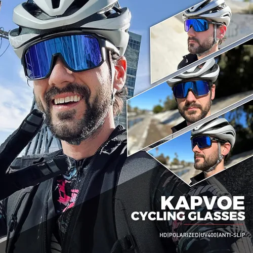Miniatura 2 de KAPVOE Gafas de sol polarizadas para ciclismo, deportes, UV400, para correr, pesca, béisbol, para hombres y mujeres, K62 Azul
