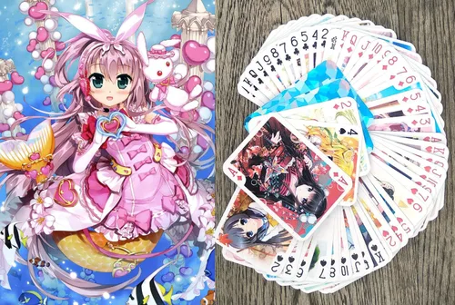 Miniatura 11 de Cartas de juego de anime # Baraja de póquer 54 cartas todas diferentes # Touhou Lindo divertido Neko Anime Manga Carteles Fanart
