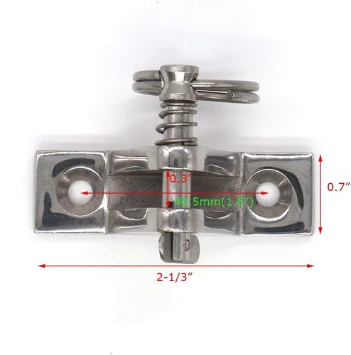 Miniatura 3 de Paquete de 4 bisagras de cubierta superior Bimini con pasador y anillo, acero inoxidable 316, tornillos de instalación gratuitos
